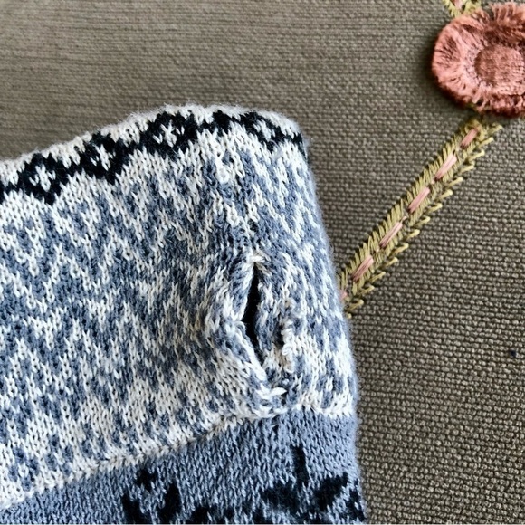 Poof Couture Skirt Fair Isle Knit Mini Skirt in Gray Multi (L) - Picture 7 of 7